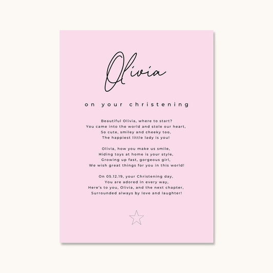 Girl Christening Card