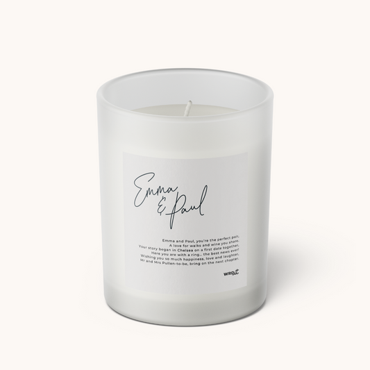 Personalised Engagement Poem Candle