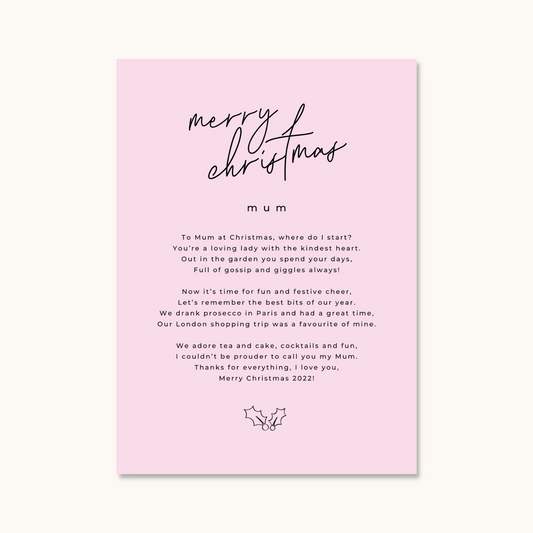 Merry Christmas Mum Card