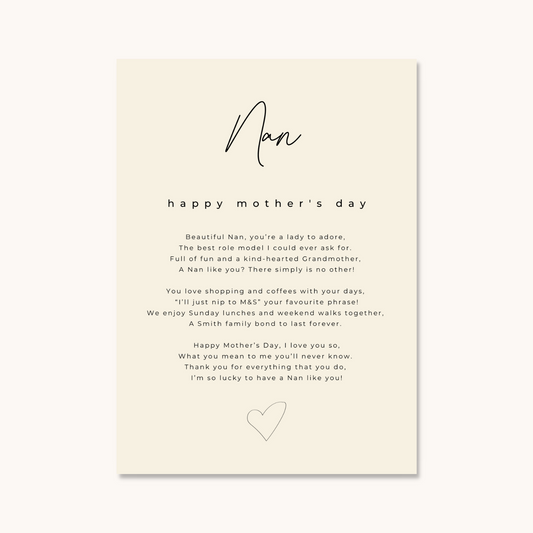 Mother's Day Card For Nan/Grandma