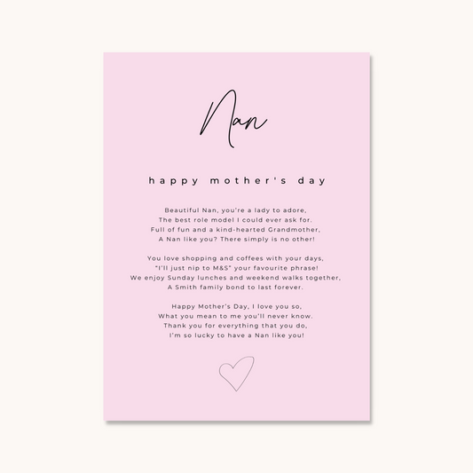 Mother's Day Card For Nan/Grandma