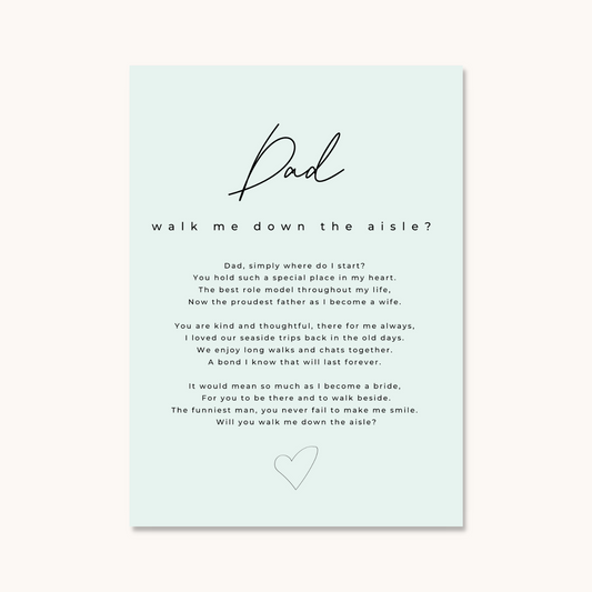 Will You Walk Me Down The Aisle? Card