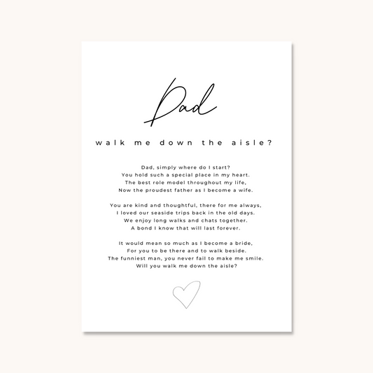 Will You Walk Me Down The Aisle? Card