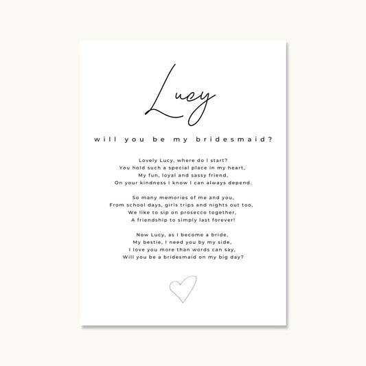 Will You Be My Bridesmaid? Card