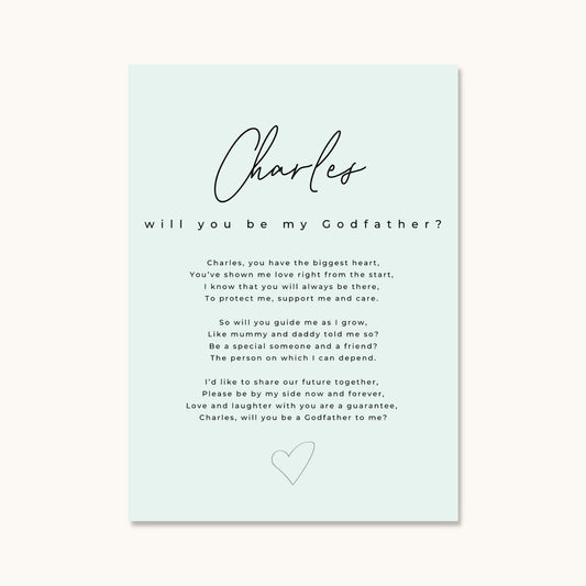 Will You Be My Godfather? Card
