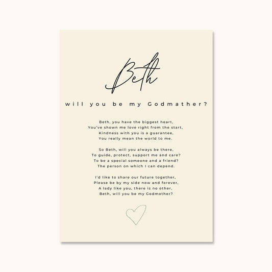 Will You Be My Godmother? Card