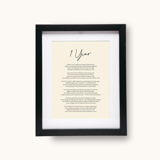 Bespoke Anniversary Poem