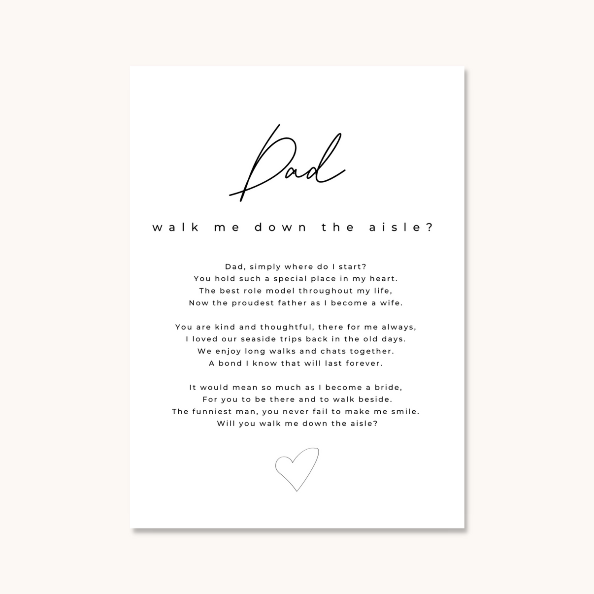 Will You Walk Me Down The Aisle? Card – www.wrdit.com