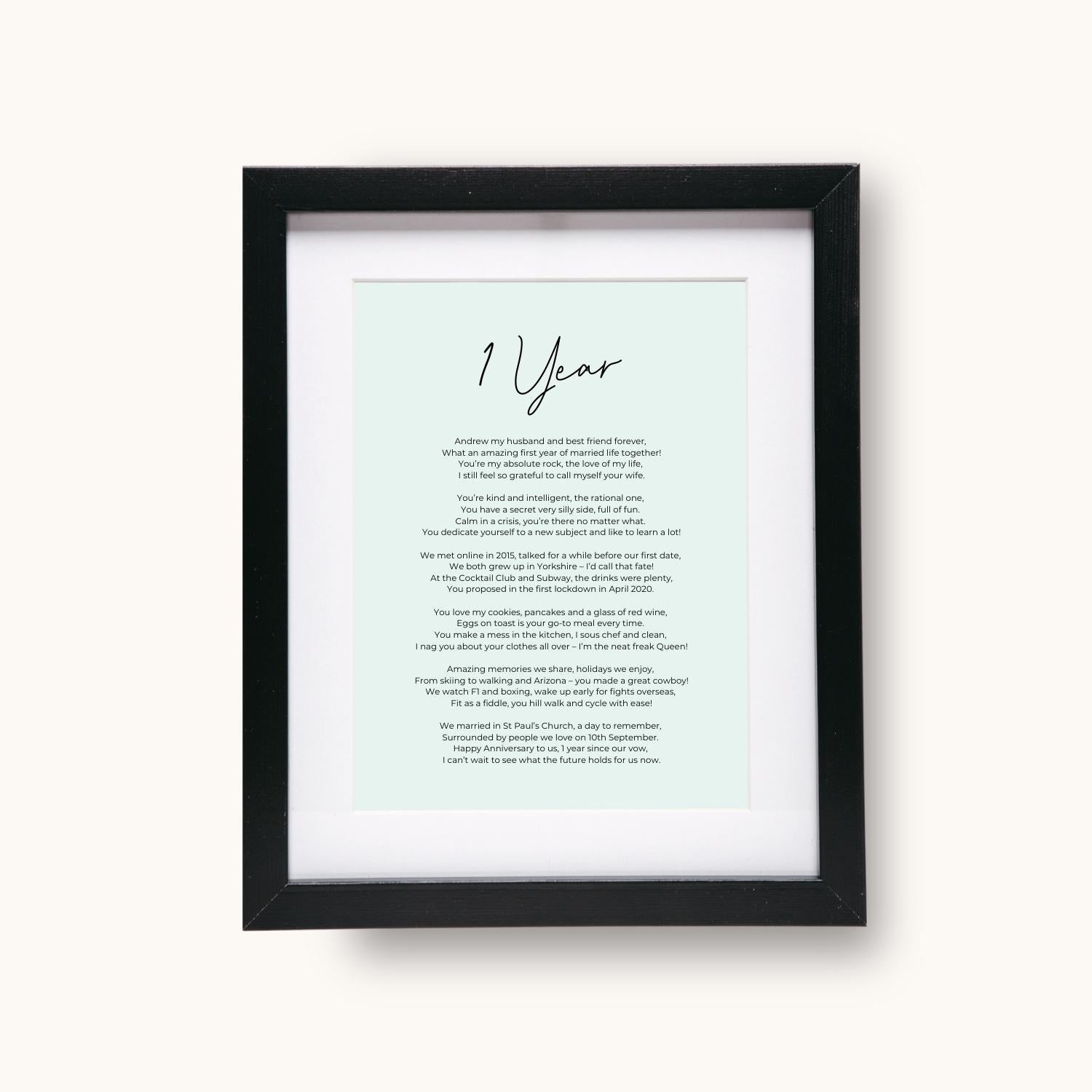 Bespoke Anniversary Poem – www.wrdit.com